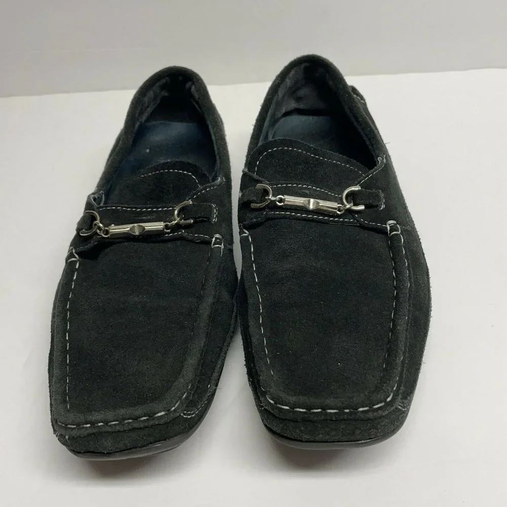 LA Milano Black Leather Loafer step in Men's Boat Shoes Leather Italy Collection